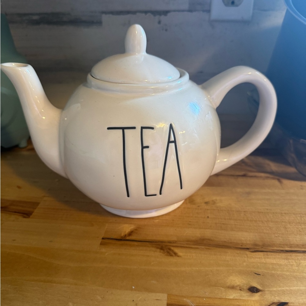 Rae Dunn Cream Ceramic Teapot with Lid